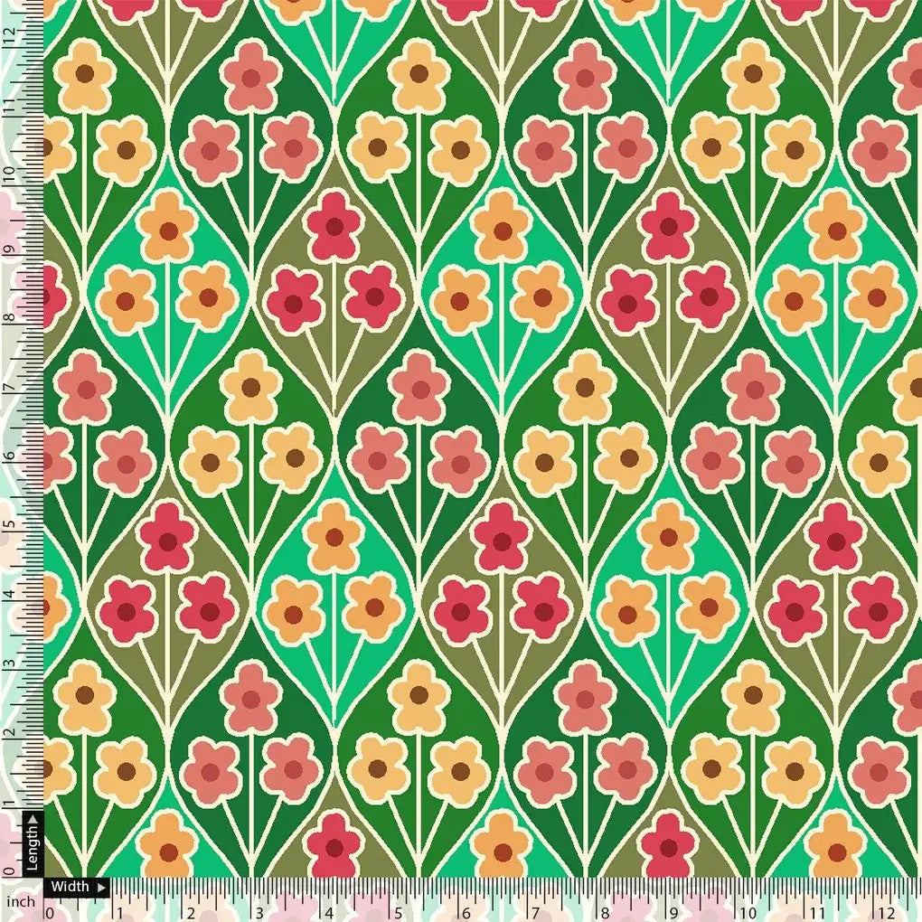 Multicolour Allmandar Flower Ogee Art Digital Printed Fabric - Pure Georgette – pg 0 ta08290p3 110 multicolour allmandar flower ogee art digital printed fabric pure georgette 5
