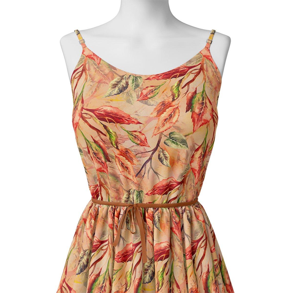 Beautiful Watercolour Gradient Autumnal Leaves Digital Printed Fabric - Pure Georgette – pg 0 ta08302p 110 beautiful watercolour gradient autumnal leaves digital printed fabric pure georgette 2