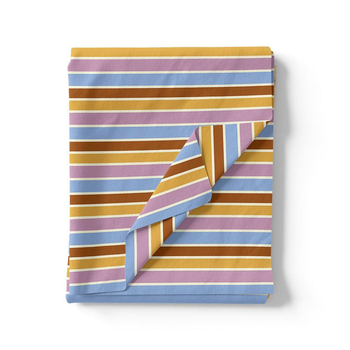 Cool Bengal Strips Multicolour Digital Printed Fabric - Pure Georgette - FAB VOGUE Studio®