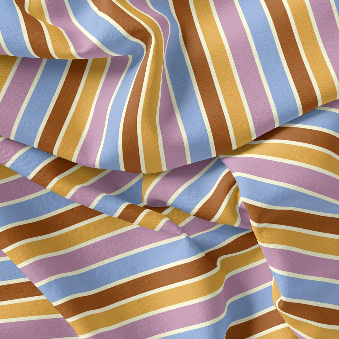Cool Bengal Strips Multicolour Digital Printed Fabric - Pure Georgette - FAB VOGUE Studio®