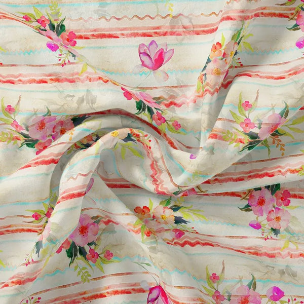 Decorative Watercolour Spring Floral Digital Printed Fabric - Pure Georgette – pg 0 ta08315p 110 decorative watercolour spring floral digital printed fabric pure georgette 1