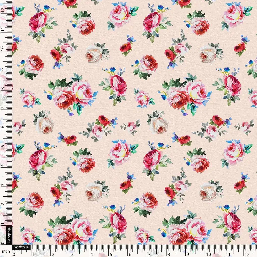 Exotic Blooms Water Color Cream Rose Digital Printed Fabric - Pure Georgette – pg 0 ta08322 110 exotic blooms water color cream rose digital printed fabric pure georgette 4