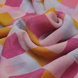 Buffalo Checks Pink And Yellow Digital Printed Fabric - Pure Georgette – pg 0 ta08371 110 buffalo checks pink and yellow digital printed fabric pure georgette 3