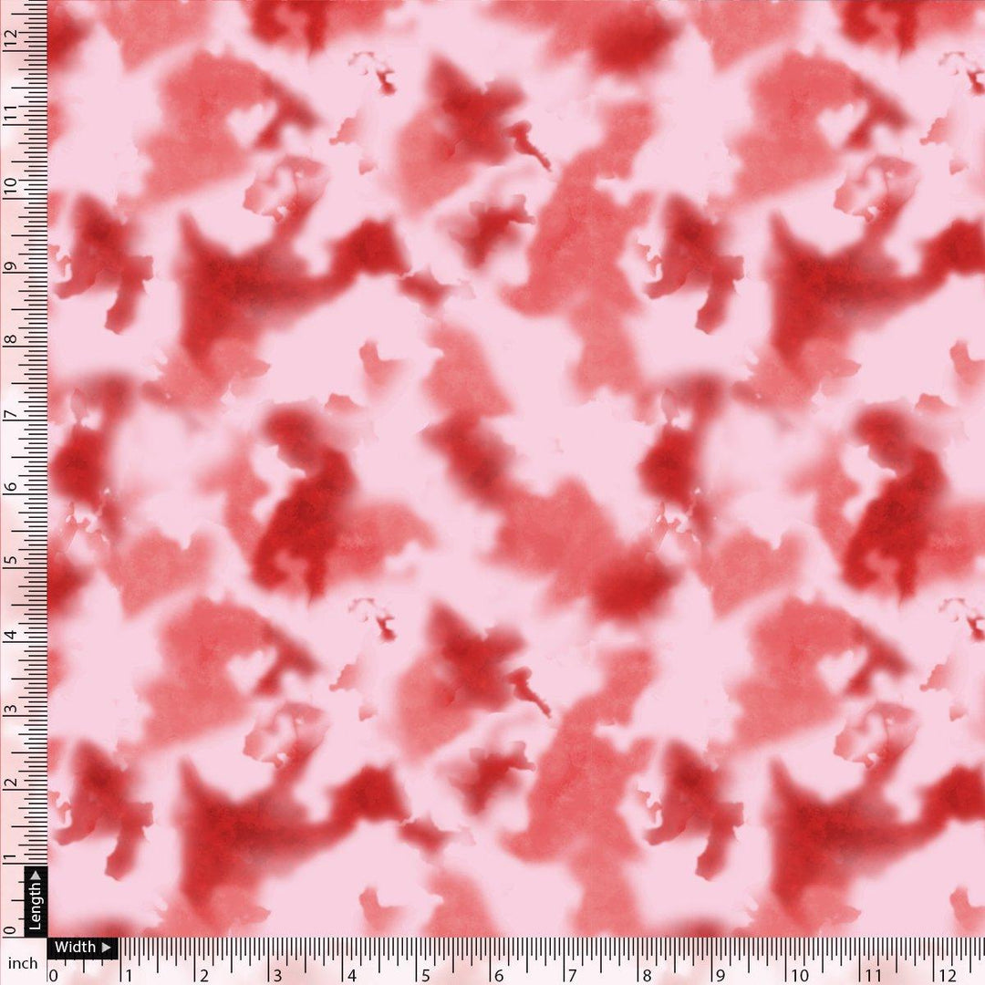 Watercolour Colour Red Spot Digital Printed Fabric - Pure Georgette - FAB VOGUE Studio®