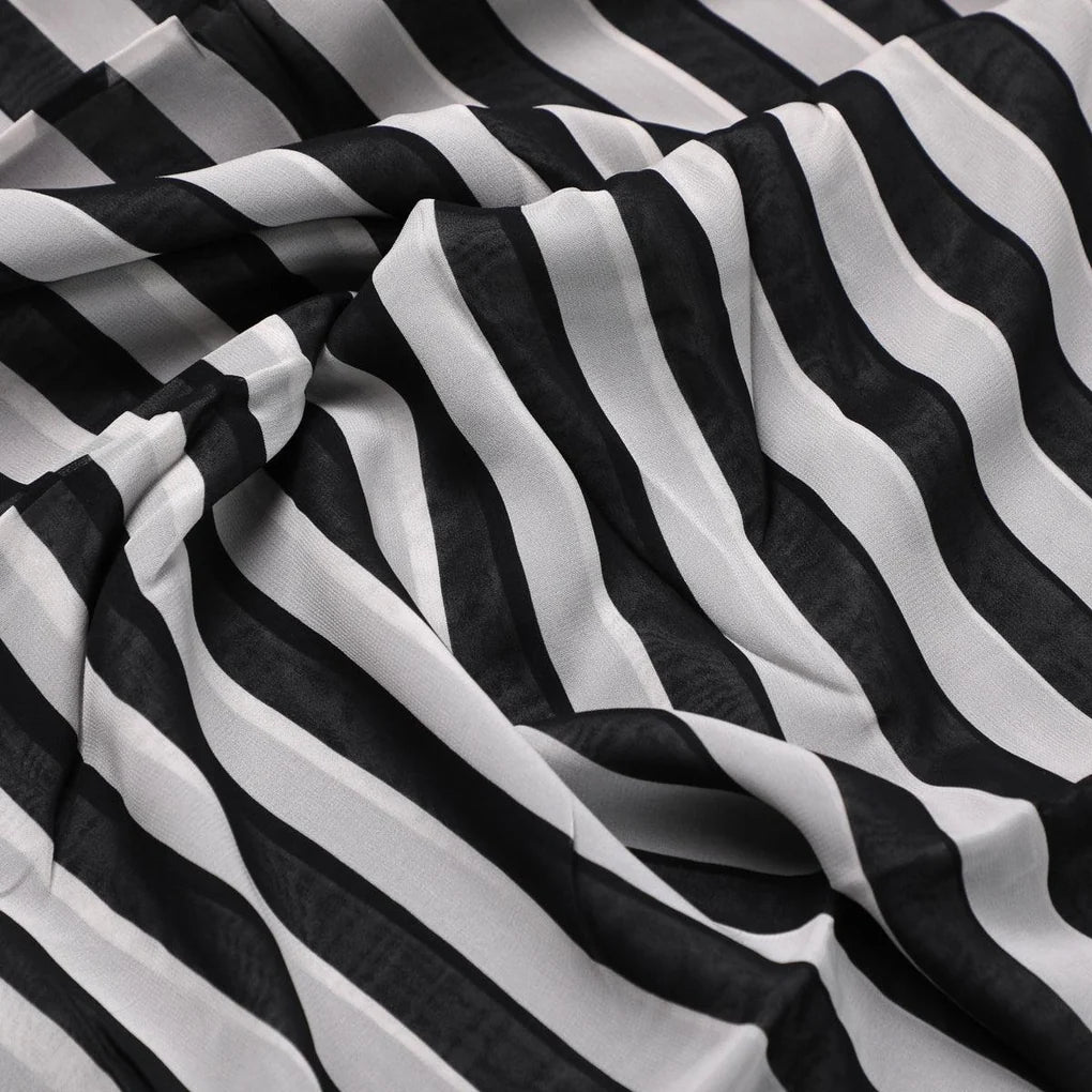 Decorative Black And White Zebra Digital Printed Fabric - Pure Georgette – pg 0 ta08501p2 110 decorative black and white zebra digital printed fabric pure georgette 3