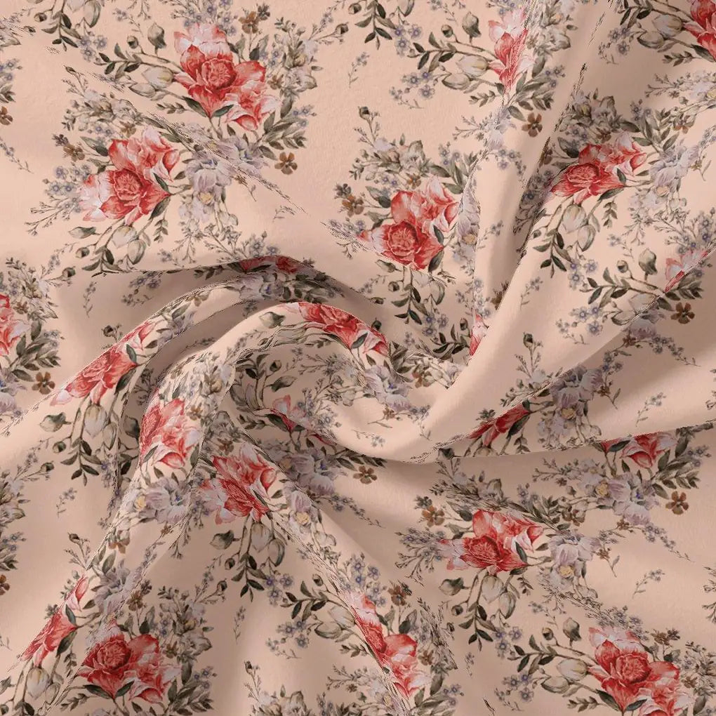 Beautiful Seamless Red Poppy Flower Digital Printed Fabric - Pure Georgette – pg 0 ta08506 110 beautiful seamless red poppy flower digital printed fabric pure georgette 1