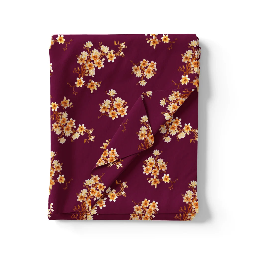 Attractive Yellow Lily Floral Flower Digital Printed Fabric - Pure Georgette – pg 0 ta08510d 110 attractive yellow lily floral flower digital printed fabric pure georgette 3