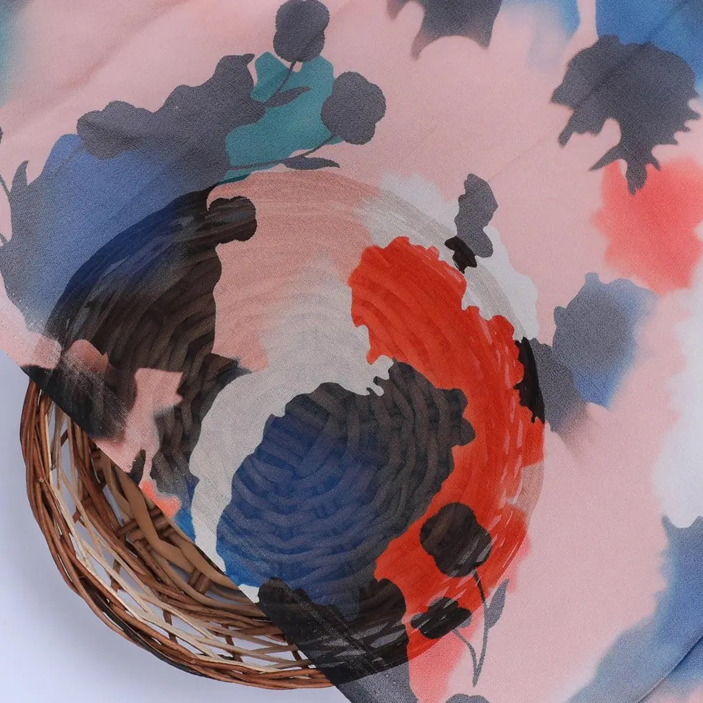 Watercolour Spot With Flower Digital Printed Fabric - Pure Georgette – pg 0 ta08520 110 watercolour spot with flower digital printed fabric pure georgette 2