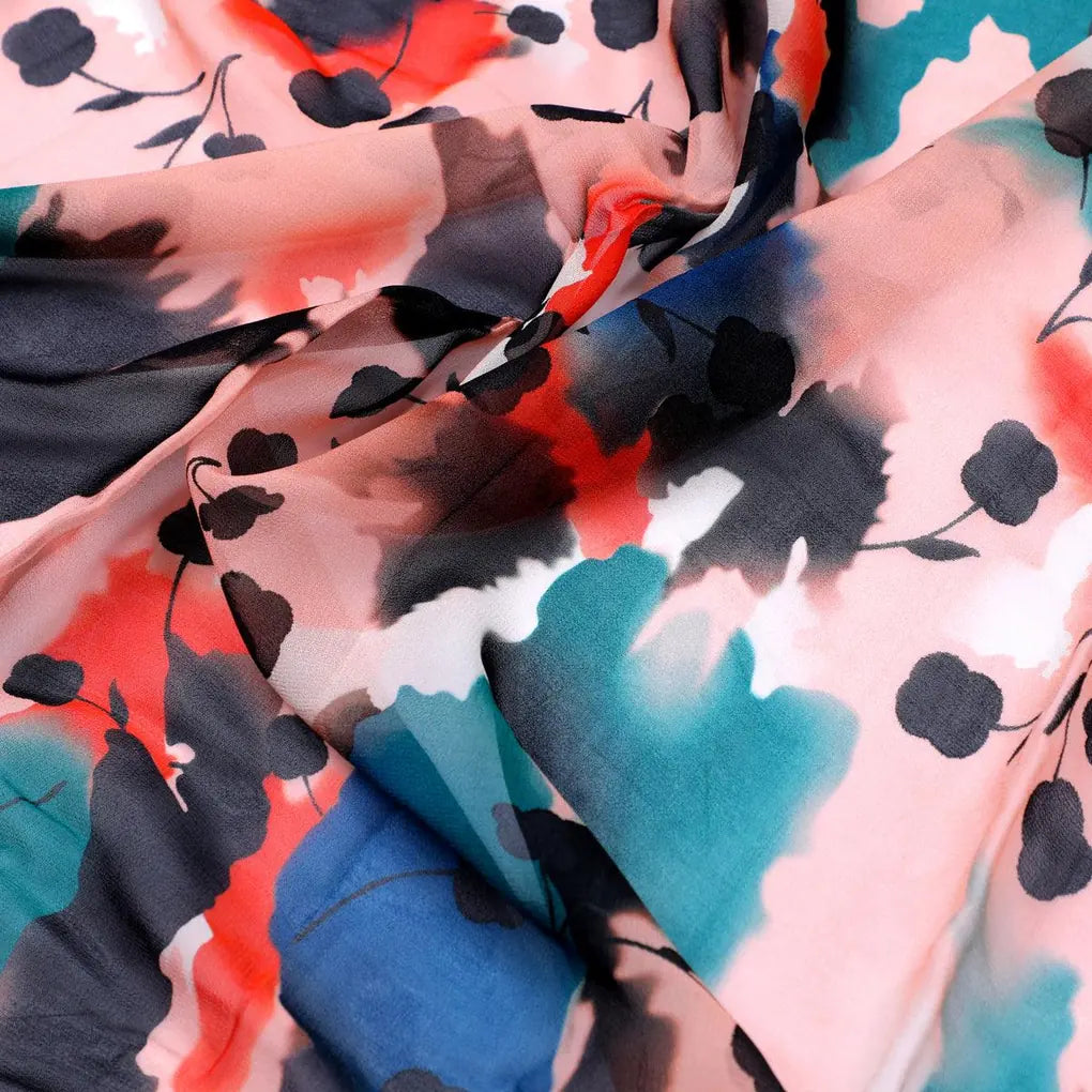 Watercolour Spot With Flower Digital Printed Fabric - Pure Georgette – pg 0 ta08520 110 watercolour spot with flower digital printed fabric pure georgette 3