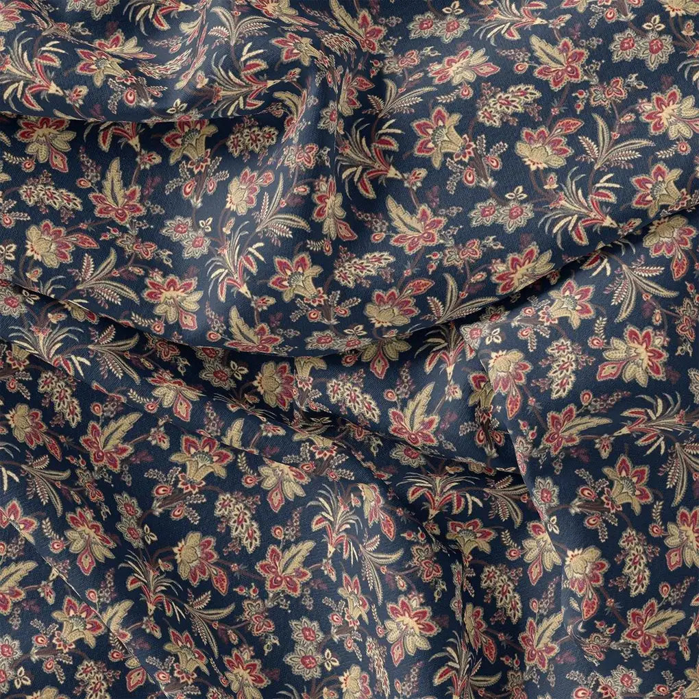 Decorative Jacobean Bluish Digital Printed Fabric - Pure Georgette – pg 0 ta08553 110 decorative jacobean bluish digital printed fabric pure georgette 3