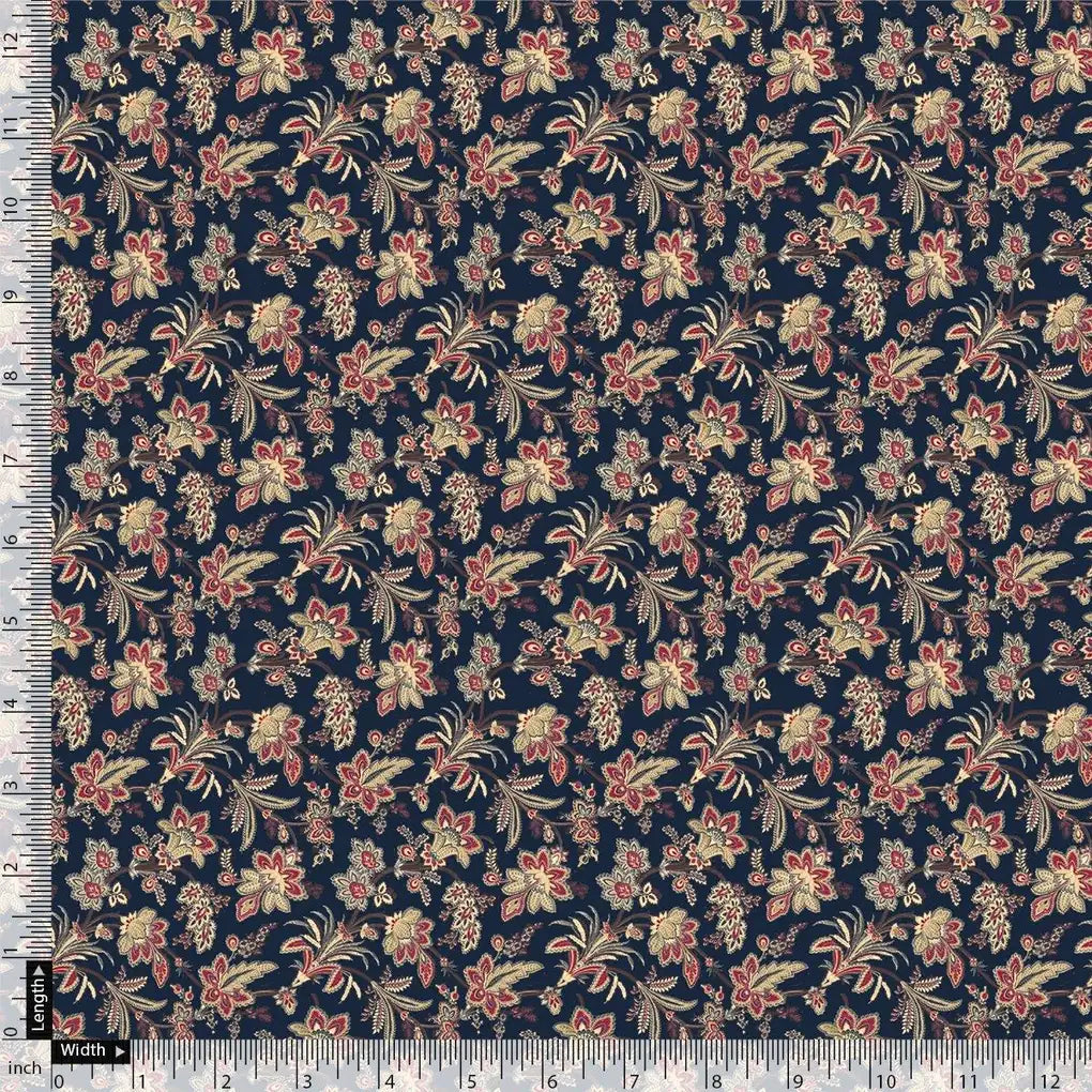 Decorative Jacobean Bluish Digital Printed Fabric - Pure Georgette – pg 0 ta08553 110 decorative jacobean bluish digital printed fabric pure georgette 4