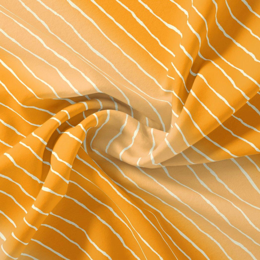Decorative Yellow Gradient Strips Wave Digital Printed Fabric - Pure Georgette - FAB VOGUE Studio®