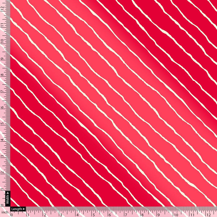 Multi Regimental Red Strips Digital Printed Fabric - Pure Georgette - FAB VOGUE Studio®