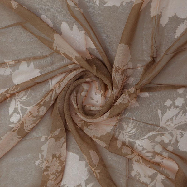 Beautiful Brown Floral Branch Digital Printed Fabric - Pure Georgette – pg 0 ta08569p4 110 beautiful brown floral branch digital printed fabric pure georgette 1