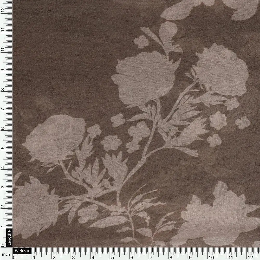 Beautiful Brown Floral Branch Digital Printed Fabric - Pure Georgette – pg 0 ta08569p4 110 beautiful brown floral branch digital printed fabric pure georgette 4