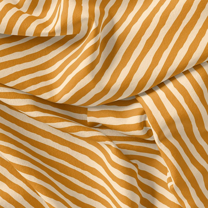 Barcode Stripe Waving Patterns Digital Printed Fabric - Pure Georgette - FAB VOGUE Studio®