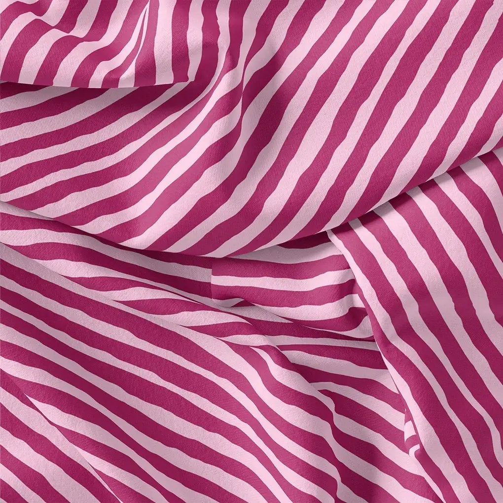 Pink Breton Stripes Pattern Digital Printed Fabric - Pure Georgette – pg 0 ta08570p8 110 pink breton stripes pattern digital printed fabric pure georgette 3