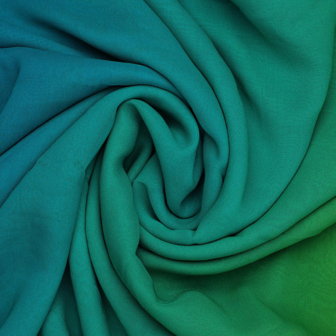 Multi Gradients Cool Pattern Digital Printed Fabric - Pure Georgette - FAB VOGUE Studio®