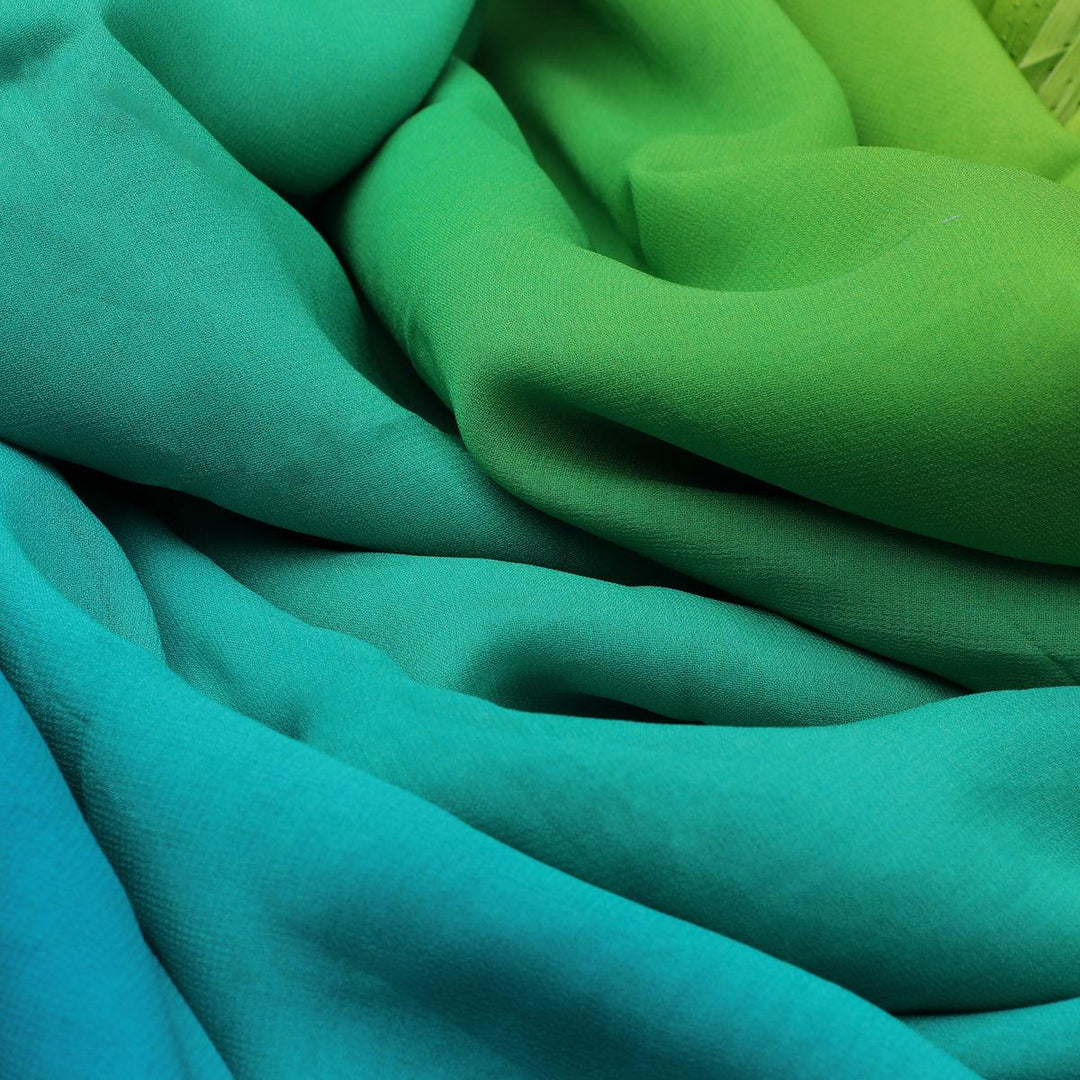 Multi Gradients Cool Pattern Digital Printed Fabric - Pure Georgette - FAB VOGUE Studio®