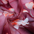 Shiny Red Tulip With Cherry Blossom Flower Digital Printed Fabric - Pure Georgette – pg 0 ta08648p16 110 shiny red tulip with cherry blossom flower digital printed fabric pure georgette 3