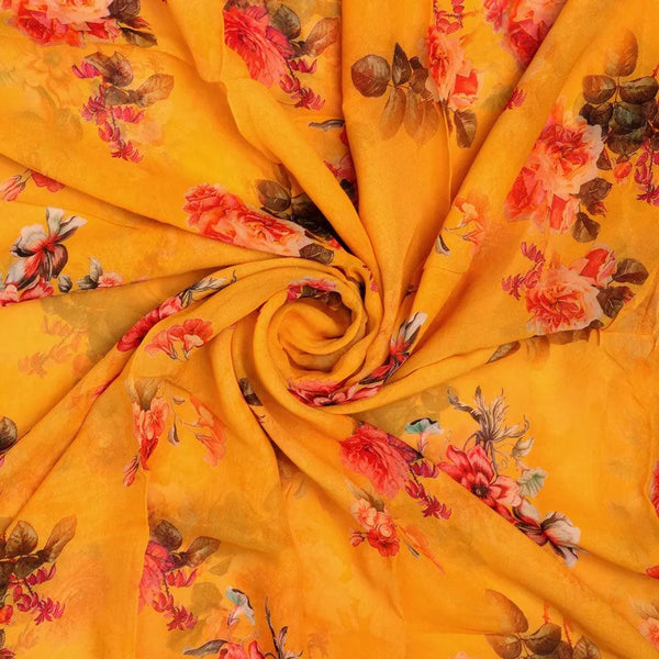Golden Yellow Flower Printed Pure Georgette Fabric Material – pg 0 ta08674p10 110 golden yellow flower printed pure georgette fabric material 1