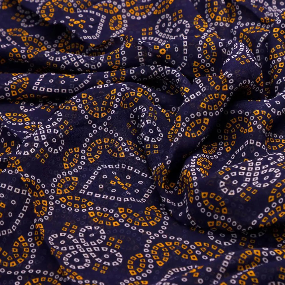 Tiny Yellow And White Doted Digital Printed Fabric - Pure Georgette – pg 0 ta08713p2 110 tiny yellow and white doted digital printed fabric pure georgette 3