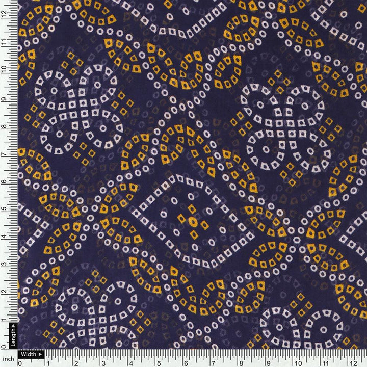 Tiny Yellow And White Doted Digital Printed Fabric - Pure Georgette - FAB VOGUE Studio®