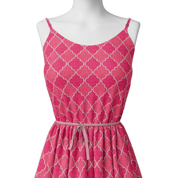 Pink Quatrefoil Patterns Digital Printed Fabric - Pure Georgette – pg 0 ta08732p1 110 pink quatrefoil patterns digital printed fabric pure georgette 2 - alternate view
