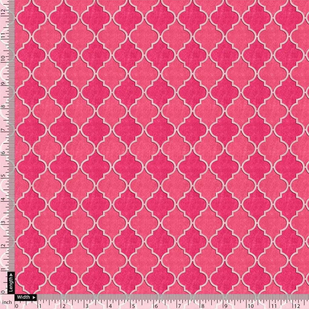 Pink Quatrefoil Patterns Digital Printed Fabric - Pure Georgette – pg 0 ta08732p1 110 pink quatrefoil patterns digital printed fabric pure georgette 4
