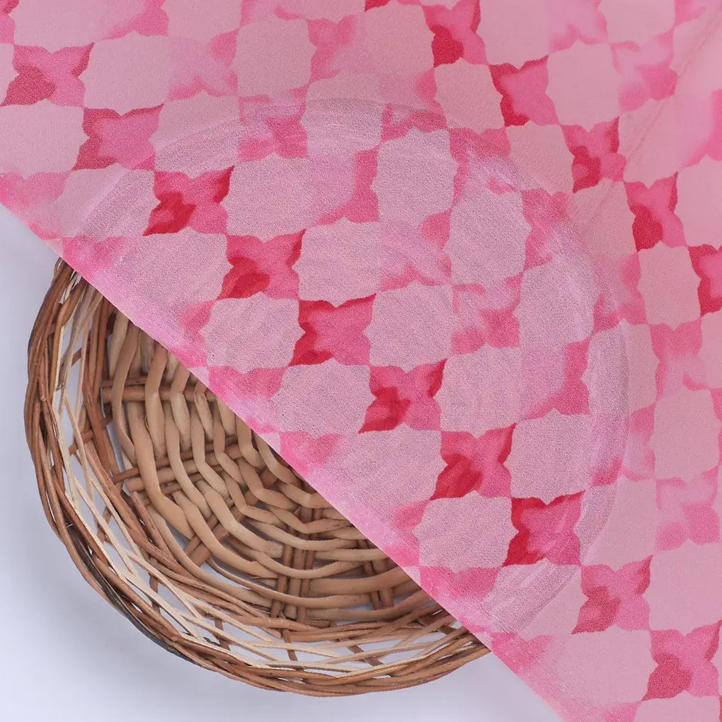 Lattice Star Patterns Digital Printed Fabric - Pure Georgette – pg 0 ta08735 110 lattice star patterns digital printed fabric pure georgette 2
