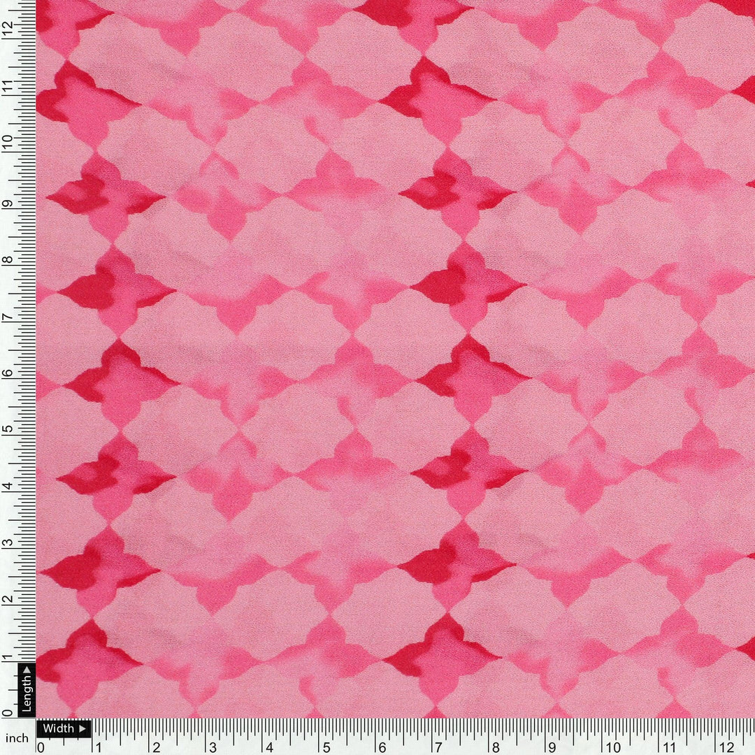 Lattice Star Patterns Digital Printed Fabric - Pure Georgette - FAB VOGUE Studio®