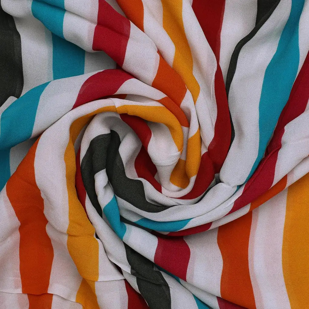 Morden Rainbow Strips Printed Fabric - Pure Georgette – pg 0 ta08736 110 morden rainbow strips printed fabric pure georgette 1