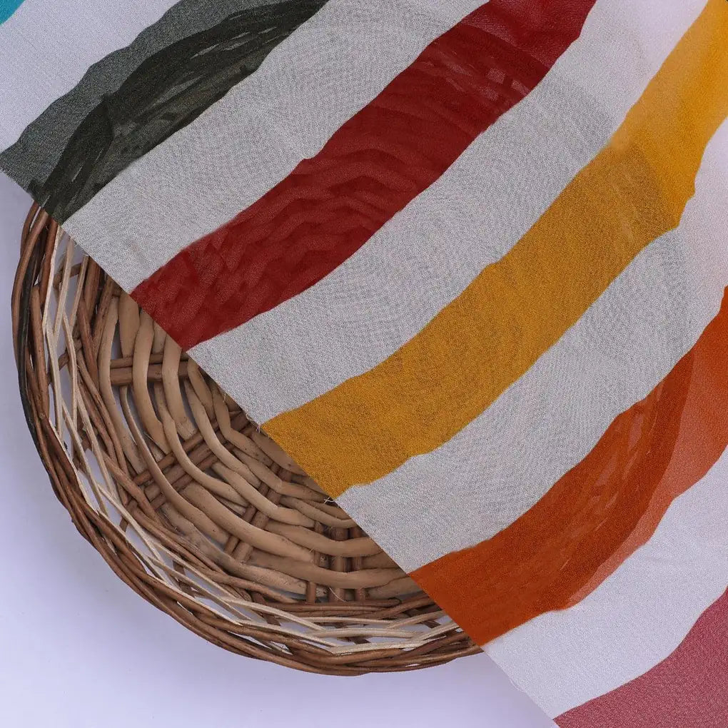 Morden Rainbow Strips Printed Fabric - Pure Georgette – pg 0 ta08736 110 morden rainbow strips printed fabric pure georgette 2