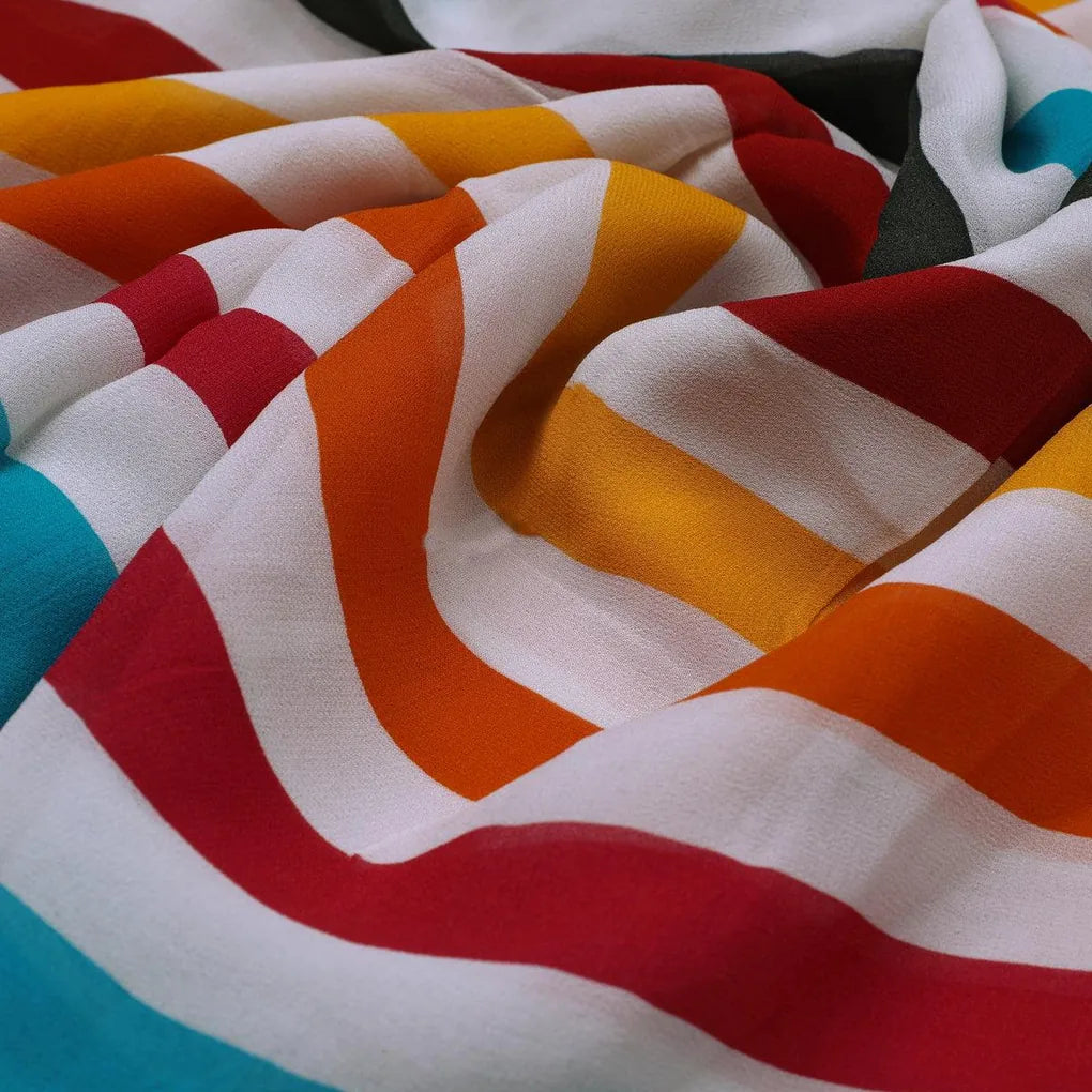 Morden Rainbow Strips Printed Fabric - Pure Georgette – pg 0 ta08736 110 morden rainbow strips printed fabric pure georgette 3
