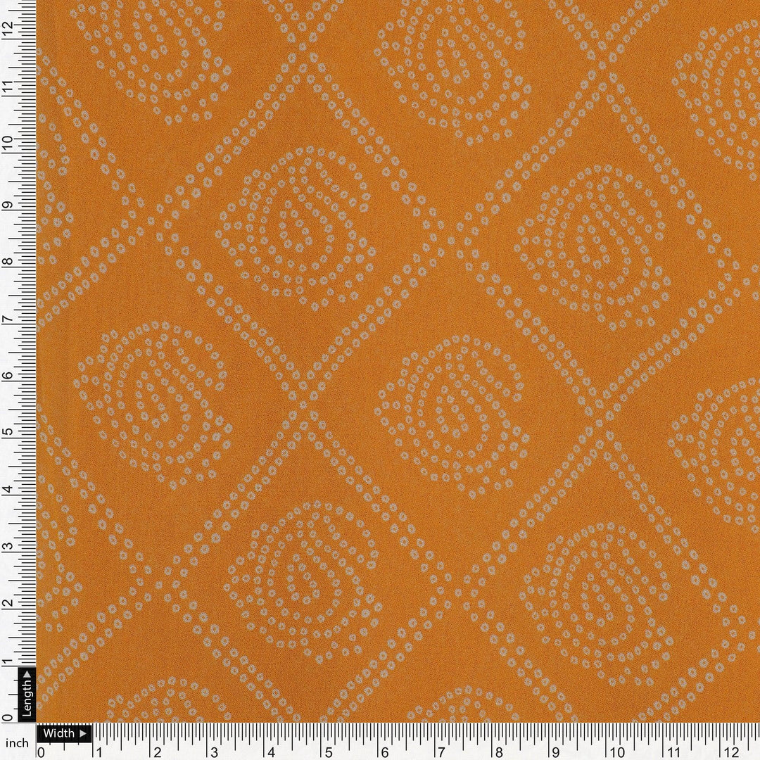 Creative Yellow Doted Seamless Digital Printed Fabric - Pure Georgette - FAB VOGUE Studio®