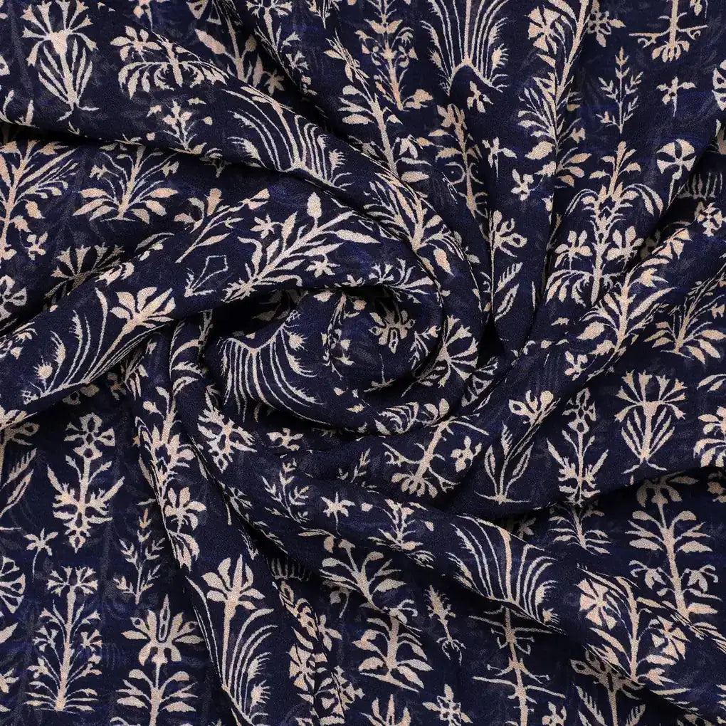 Decorative Floral Vintage Art Digital Printed Fabric - Pure Georgette – pg 0 ta08751 110 decorative floral vintage art digital printed fabric pure georgette 1