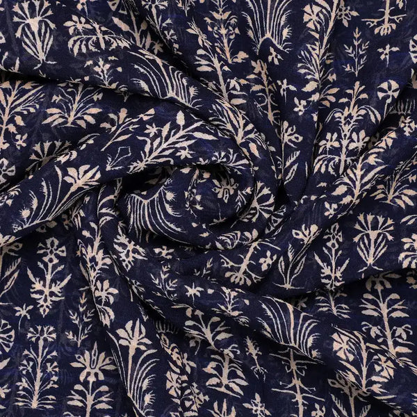 Decorative Floral Vintage Art Digital Printed Fabric - Pure Georgette – pg 0 ta08751 110 decorative floral vintage art digital printed fabric pure georgette 1