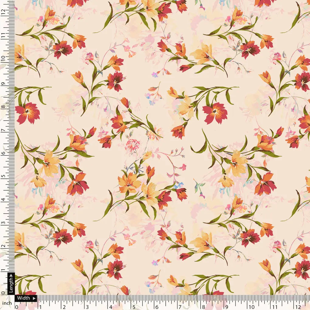 Beautiful Peach Calico Flowed Digital Printed Fabric - Pure Georgette – pg 0 ta08794 110 beautiful peach calico flowed digital printed fabric pure georgette 5