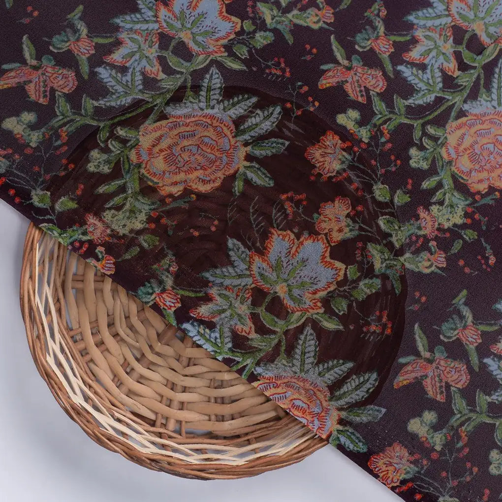 Lovely Roses Embroidery Brunch Digital Printed Fabric - Pure Georgette – pg 0 ta08806 110 lovely roses embroidery brunch digital printed fabric pure georgette 2