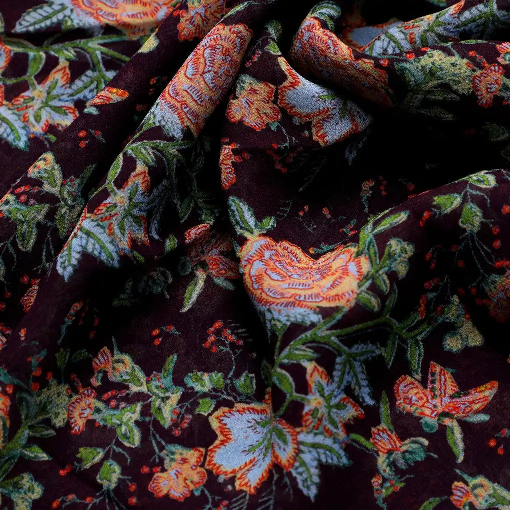 Lovely Roses Embroidery Brunch Digital Printed Fabric - Pure Georgette – pg 0 ta08806 110 lovely roses embroidery brunch digital printed fabric pure georgette 3