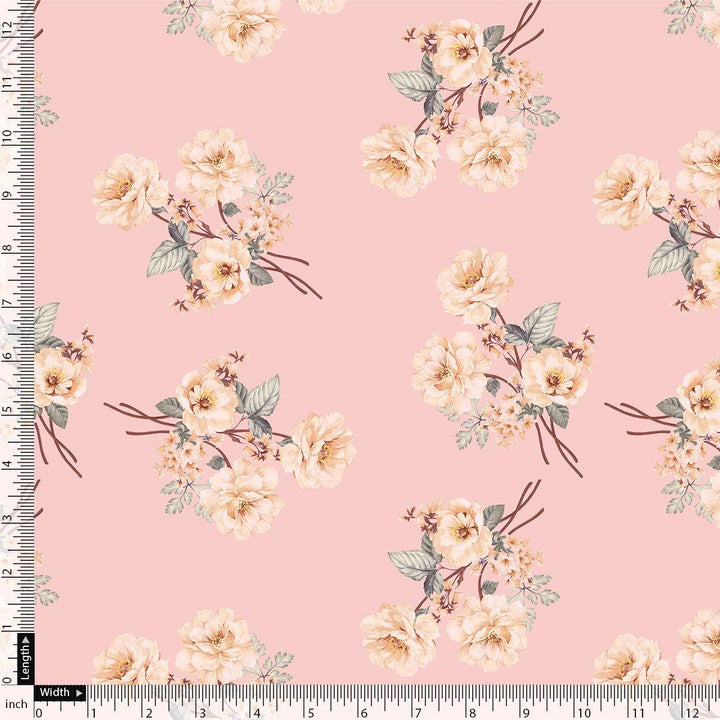 Camellia With Watusi Colour Digital Printed Fabric - Pure Georgette - FAB VOGUE Studio®