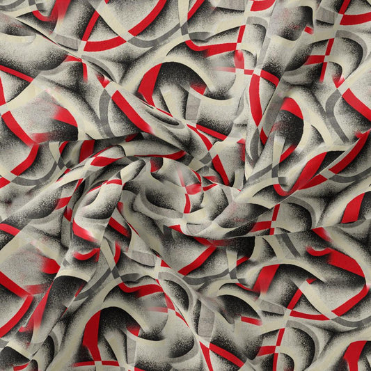Caraway Seeds Abstract Printed Pure Georgette Fabric Material - FAB VOGUE Studio®