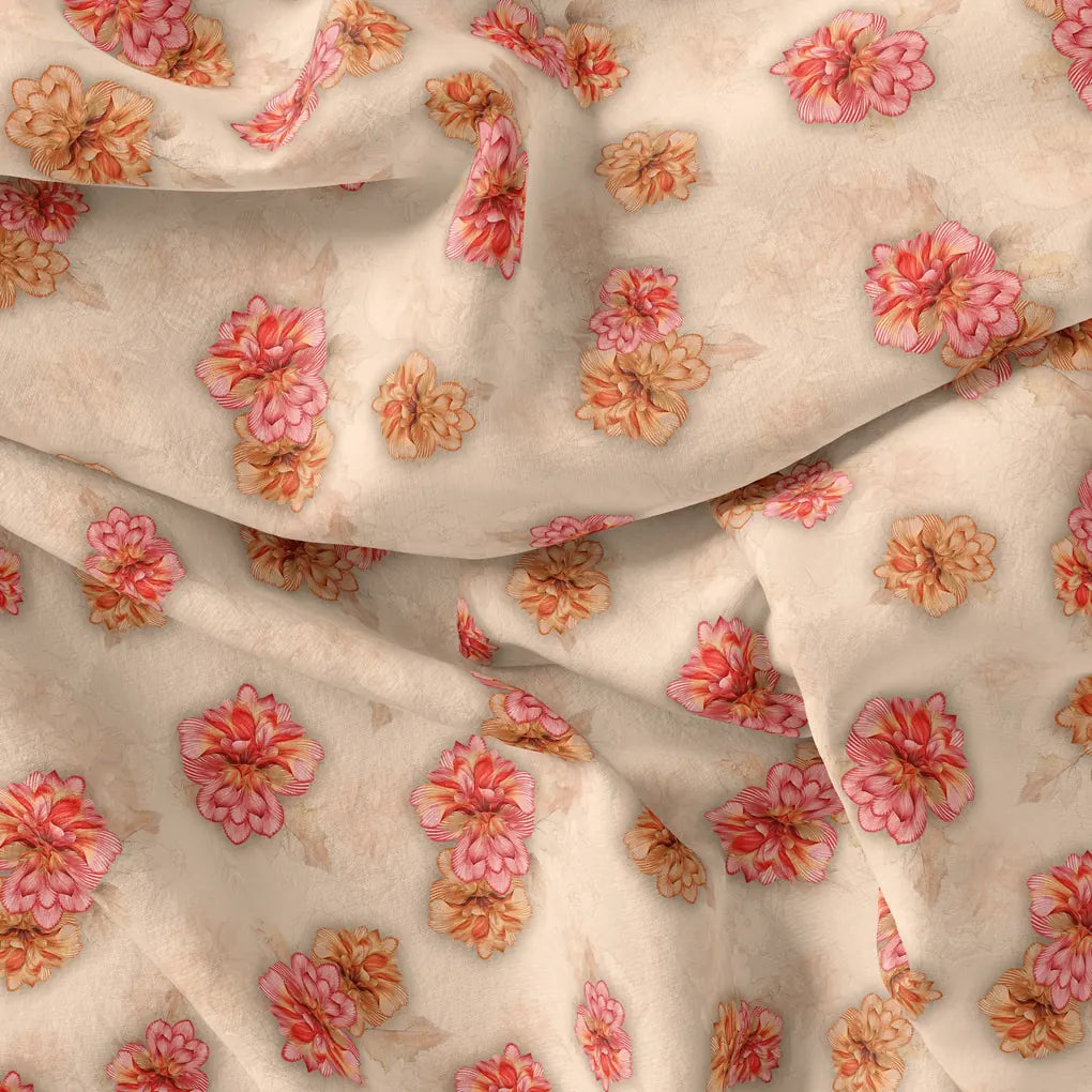 Beautiful Red With Light Floral Flower Digital Printed Fabric - Pure Georgette – pg 0 ta09127p3 110 beautiful red with light floral flower digital printed fabric pure georgette 4
