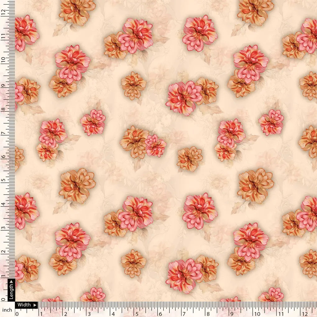 Beautiful Red With Light Floral Flower Digital Printed Fabric - Pure Georgette – pg 0 ta09127p3 110 beautiful red with light floral flower digital printed fabric pure georgette 5