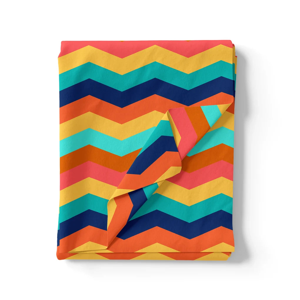 Rainbow Colour Strips Zigzag Digital Printed Fabric - Pure Georgette – pg 0 ta09262p6 110 rainbow colour strips zigzag digital printed fabric pure georgette 3