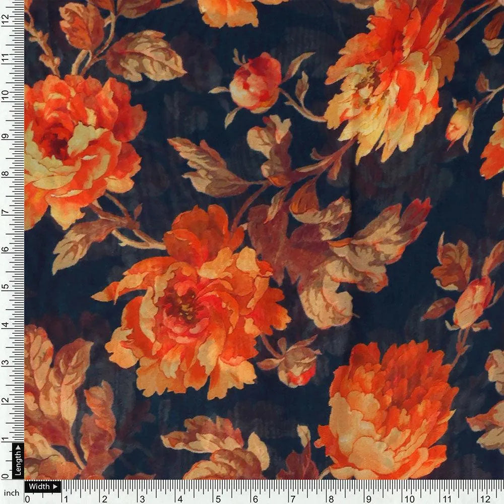 Coffee Floral Pure Georgette Printed Fabric – pg 0 ta09294p1 110 coffee floral pure georgette printed fabric 4