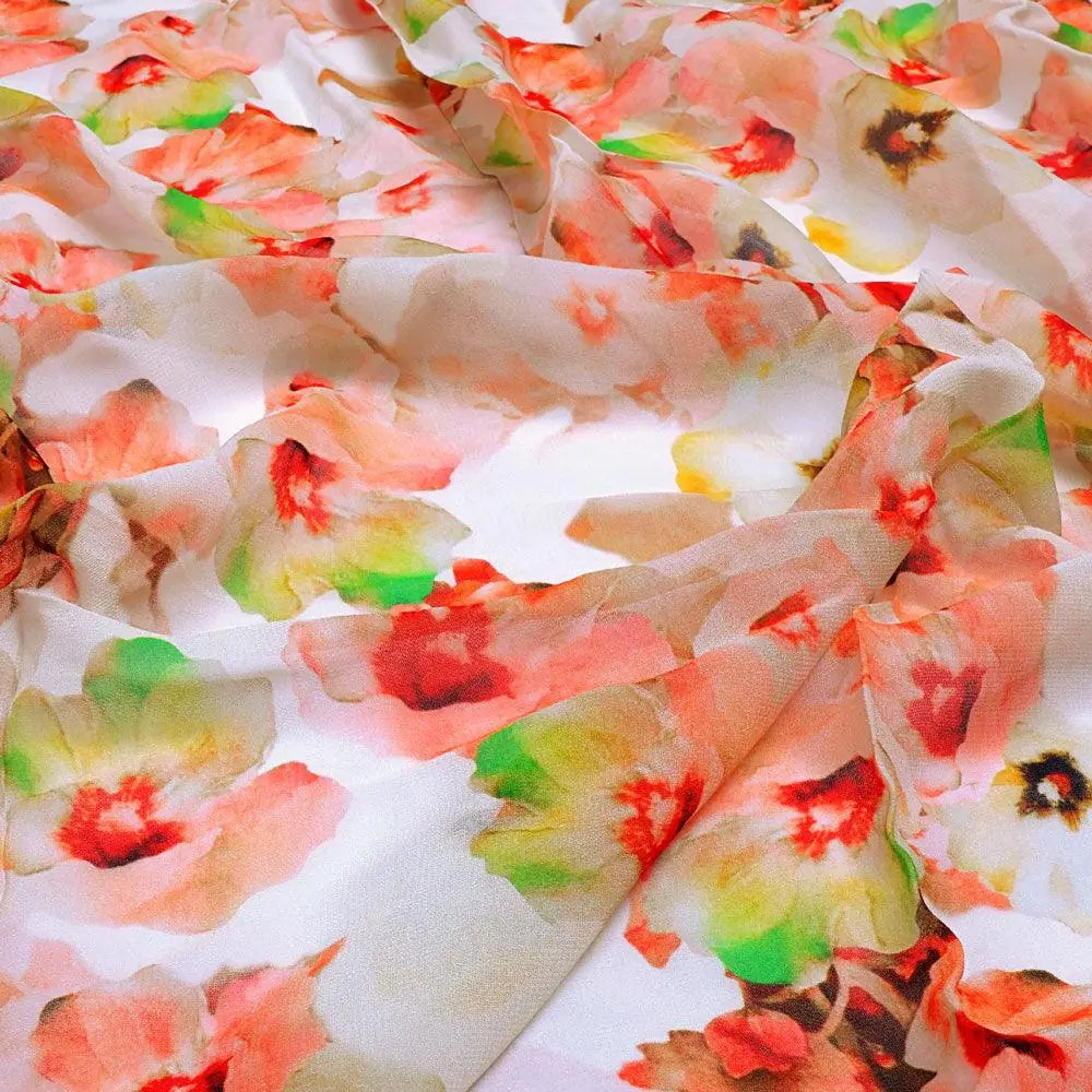 Cream Floral Pure Georgette Printed Fabric – pg 0 ta09311p4 110 cream floral pure georgette printed fabric 3