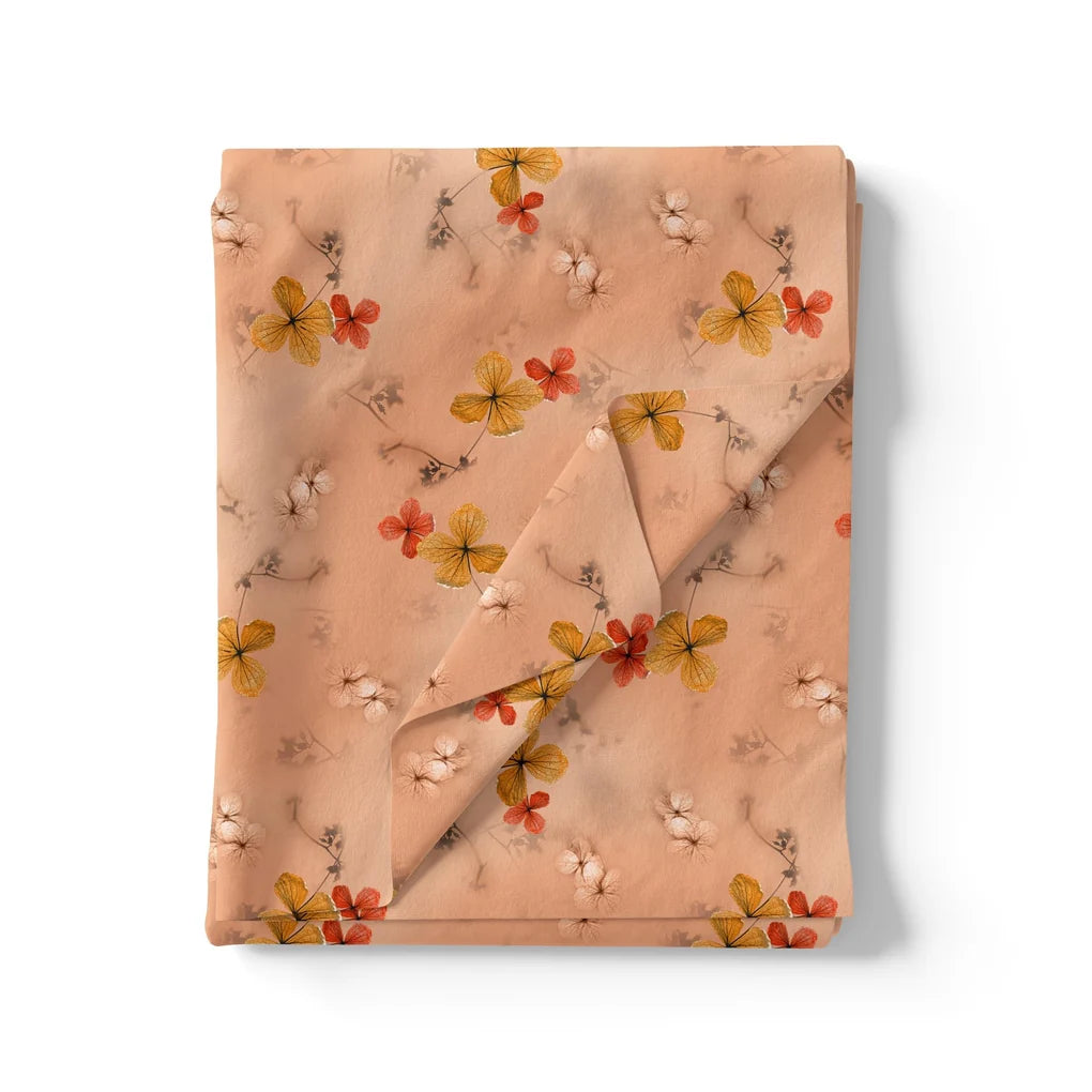 Repeat Red And Golden Periwinkle Digital Printed Fabric - Pure Georgette – pg 0 ta09558p5 110 repeat red and golden periwinkle digital printed fabric pure georgette 3