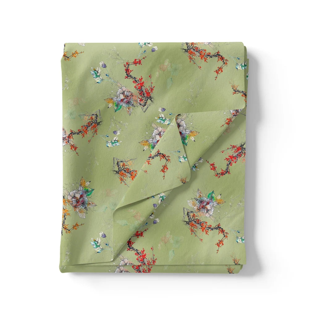 Nature Art Botanical Flower Digital Printed Fabric - Pure Georgette – pg 0 ta09566c 110 nature art botanical flower digital printed fabric pure georgette 3
