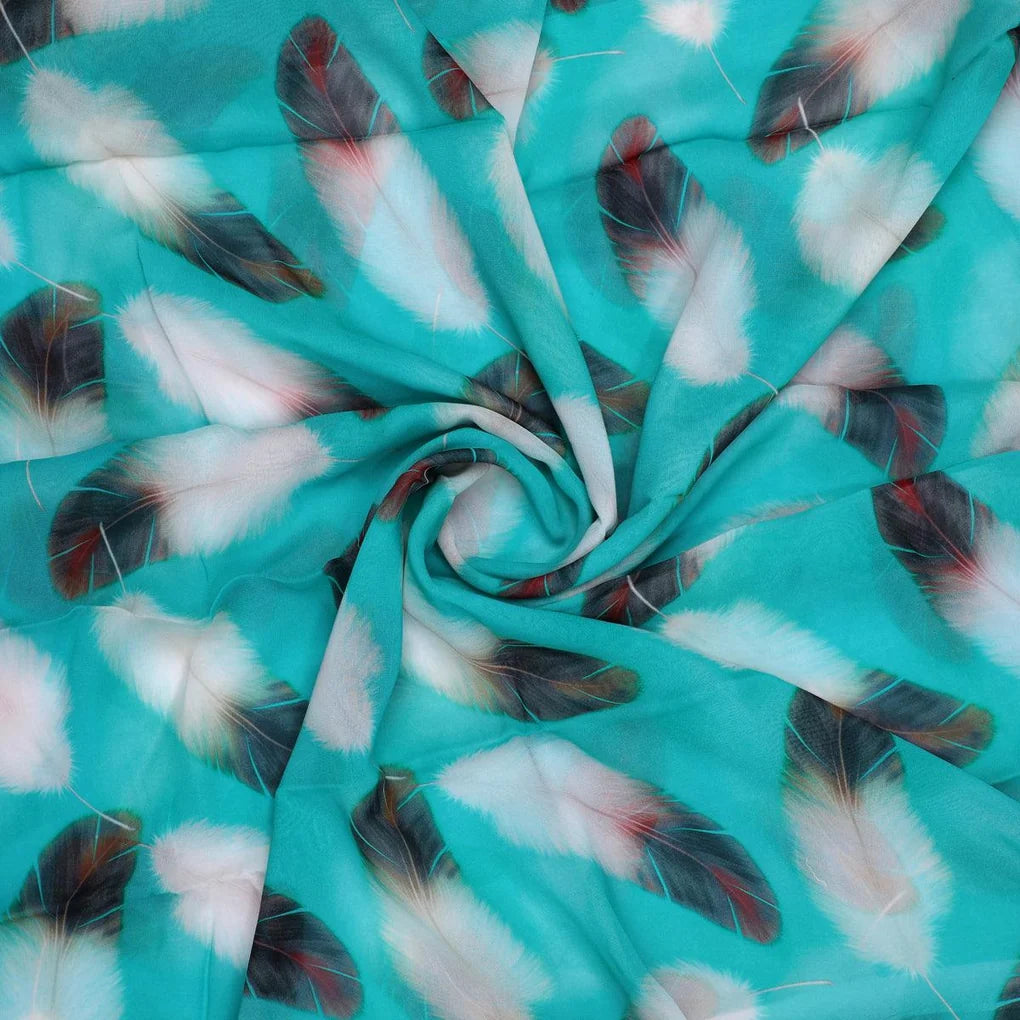 Winter Cool Ice Temple Colour Feather Digital Printed Fabric - Pure Georgette – pg 0 ta09590pc 110 winter cool ice temple colour feather digital printed fabric pure georgette 1